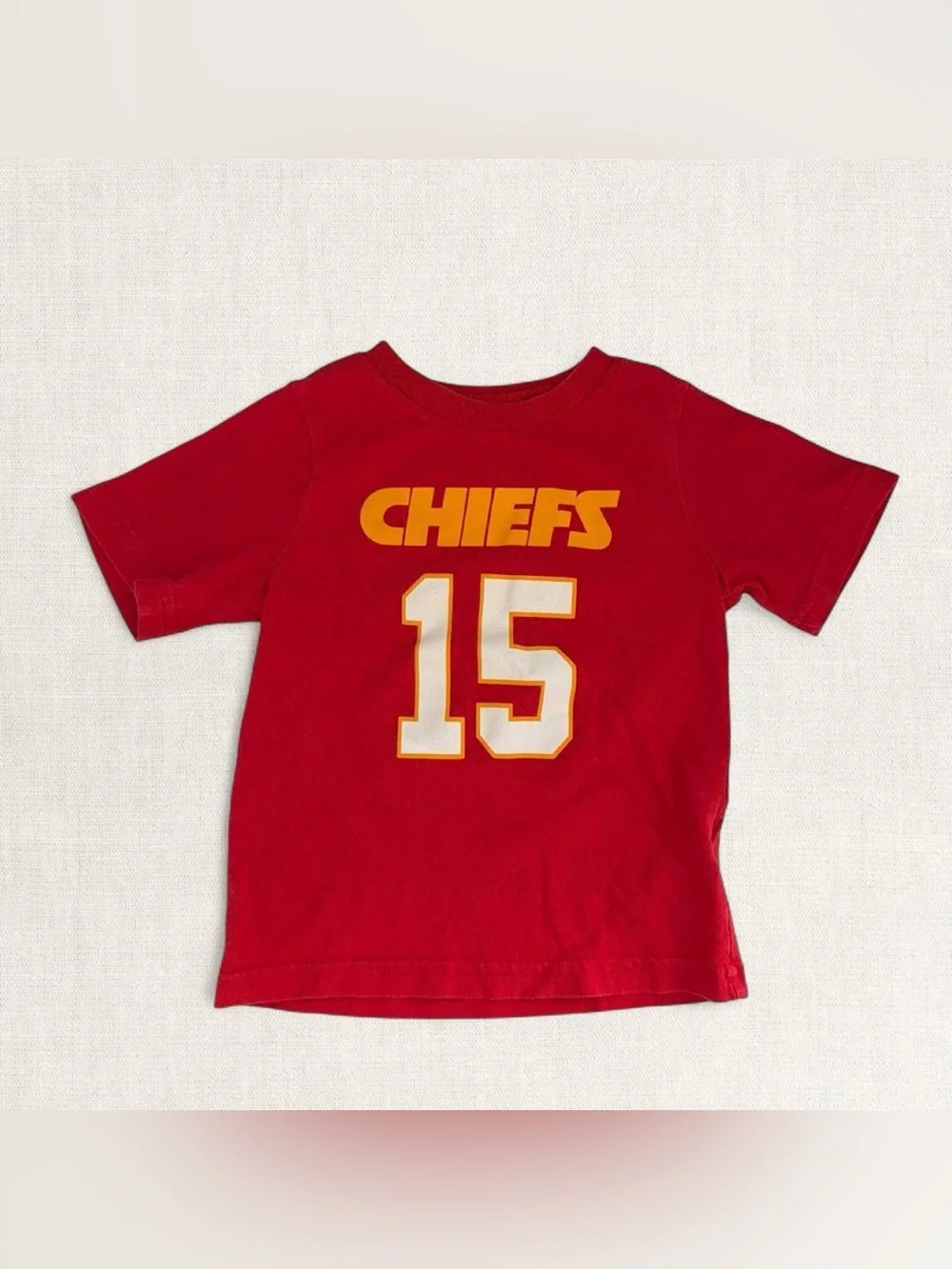 Infant Kansas City Chiefs Red Tee with Number 15